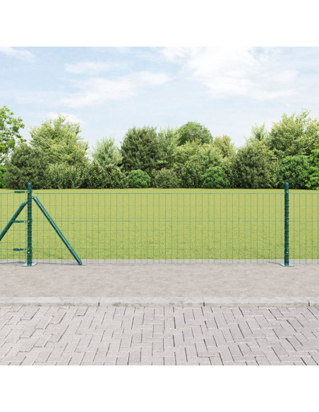 Recinzione Euro di  con 7 Poste Flangiate 0.4x10 m in Acciaio Galvanizzato