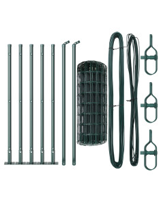 Recinzione con Posto Verde 0,4 x 10 m Acciaio e PVC