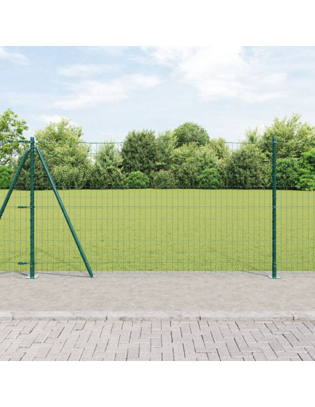 Recinzione con Posto Verde 1,2 x 10 m Acciaio e PVC
