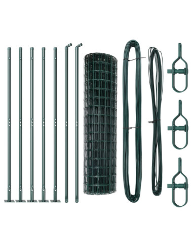 Recinzione con Posto Verde 0,8 x 10 m Acciaio e PVC