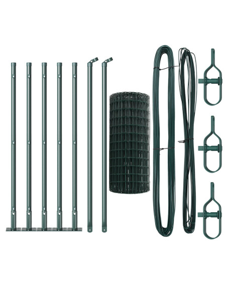Euro Fence con 7 Pali Flangiati 0.4x10 m Acciaio Zincato