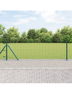 Recinzione con Posto Verde 0,4 x 10 m Acciaio e PVC