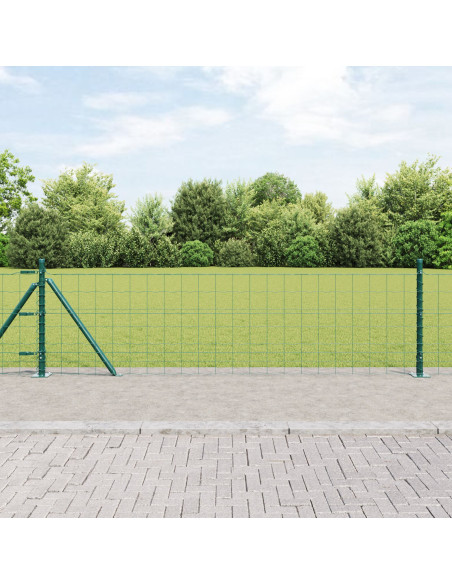 Recinzione Euro  con 7 Pali Flangiati 0.6x10 m in Acciaio Galvanizzato