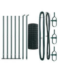 Recinzione con Posto Verde 0,6 x 10 m Acciaio e PVC
