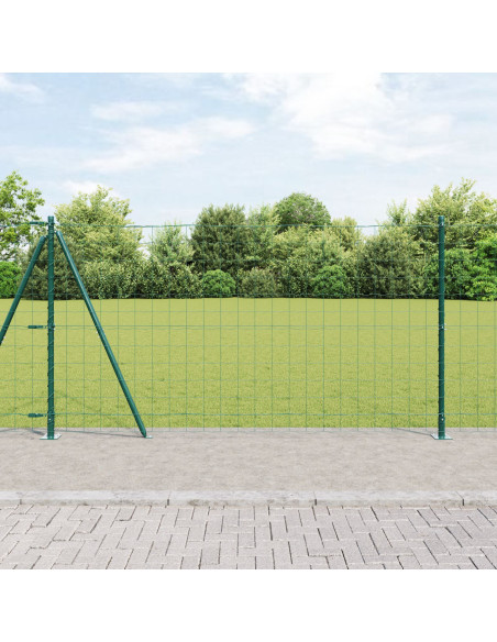 Recinzione Euro  Set di 2 Verde Metallo 10 x 1,2 m Durevole