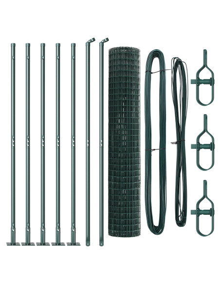 Recinzione Euro  con 7 Posti Flangiati 1.4x10 m in Acciaio Galvanizzato