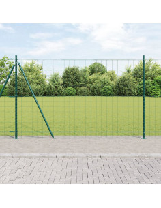 Recinzione con Posto Verde 1,4 x 10 m Acciaio e PVC