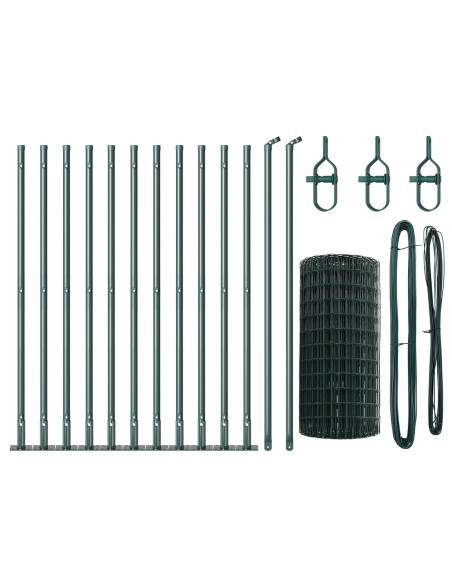 Recinzione Euro  con 13 post flangiati 0.4x25 m acciaio zincato