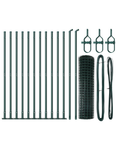 Recinzione con Posto Verde 0,8 x 25 m Acciaio e PVC