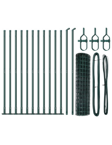 Recinzione con Posto Verde 0,8 x 25 m Acciaio e PVC