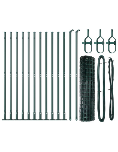 Recinzione con Posto Verde 0,8 x 25 m Acciaio e PVC