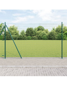Recinzione con Posto Verde 1,2 x 25 m Acciaio e PVC