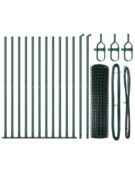 Recinzione Euro  Set di 2 Verde Acciaio, Rivestimento in PVC