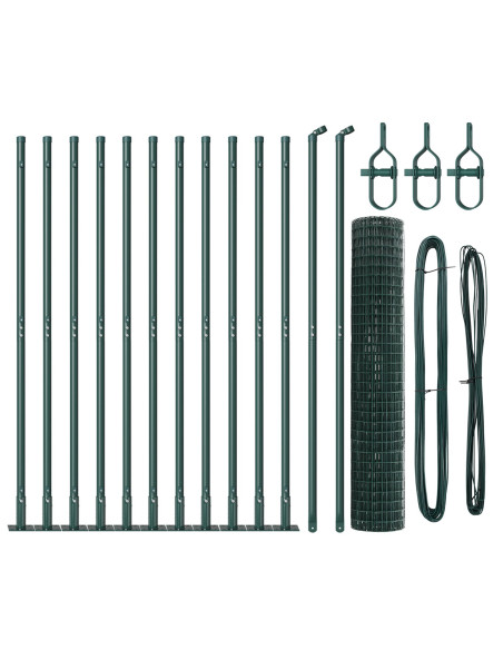 Recinzione Euro  Set di 2 Verde Metallo 25 x 1.2 m Durevole