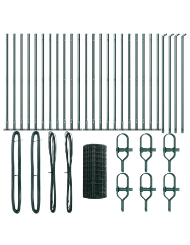 Recinzione con Posto Verde 0,4 x 50 m Acciaio e PVC