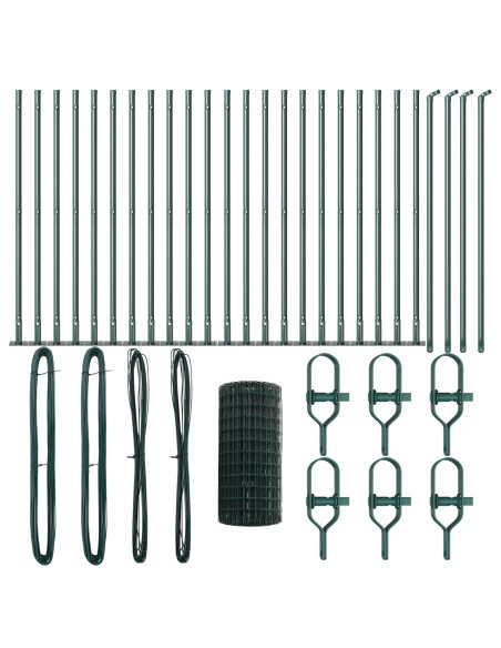 Recinzione con Posto Verde 0,4 x 50 m Acciaio e PVC