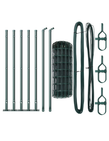 Recinzione con Posto Verde 0,4 x 10 m Acciaio e PVC