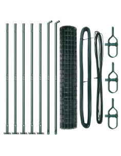 Recinzione con Posto Verde 1,4 x 10 m Acciaio e PVC