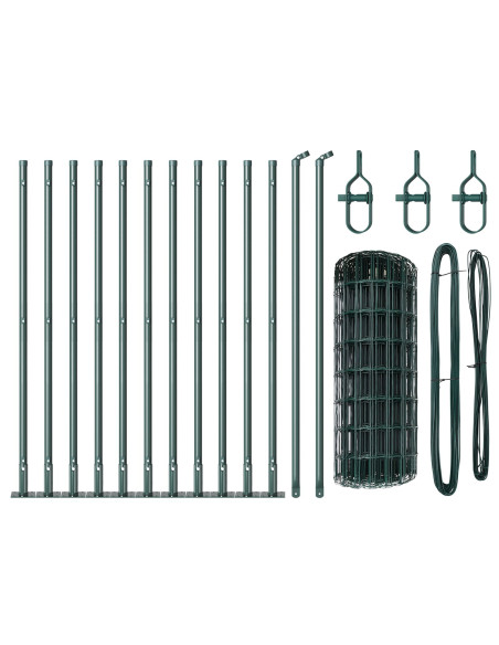 Recinzione Euro  con 13 post flangiati 0.4x25 m Acciaio zincato