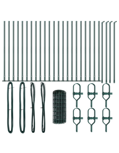 Recinzione con Posto Verde 0,4 x 50 m Acciaio e PVC