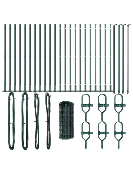 Recinzione con Posto Verde 0,4 x 50 m Acciaio e PVC