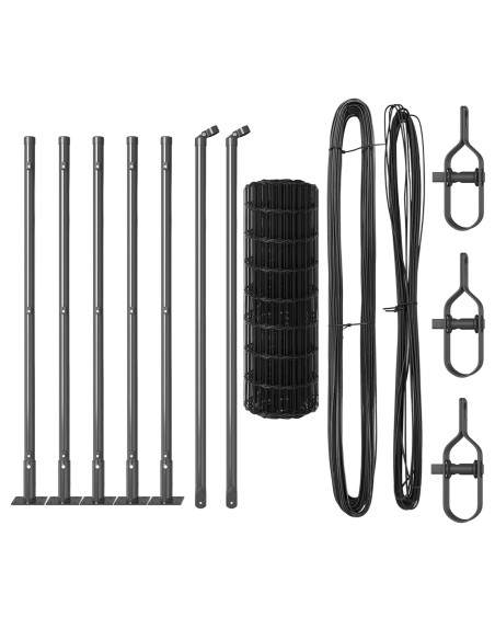 Recinzione con Posto Grigio 0,6 x 10 m Acciaio e PVC