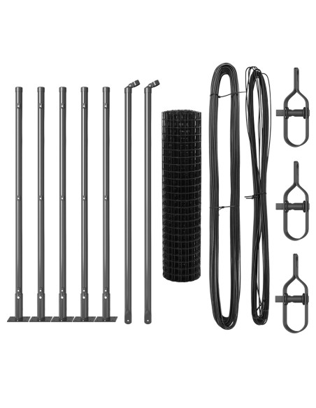 Recinzione Euro  con 7 post flangiati 0.4x10 m Acciaio zincato