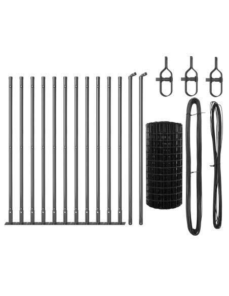 Recinzione Euro  con 13 Poste Flangiate 0.4x25 m Acciaio Galvanizzato