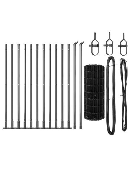 Recinzione con Posto Grigio 0,4 x 25 m Acciaio e PVC