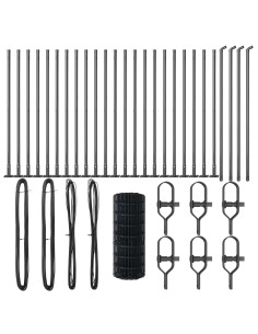 Recinzione con Posto Grigio 0,6 x 50 m Acciaio e PVC