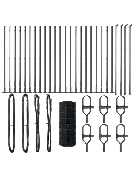 Recinzione con Posto Grigio 0,6 x 50 m Acciaio e PVC