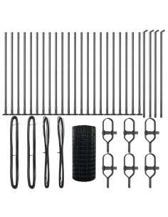 Recinzione con Posto Grigio 0,4 x 50 m Acciaio e PVC