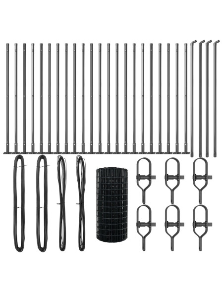 Recinzione con Posto Grigio 0,4 x 50 m Acciaio e PVC