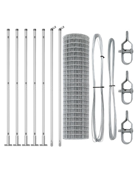 Recinzione con Posto Argento 0,8 x 10 m Acciaio