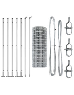 Recinzione con Posto Argento 1,4 x 10 m Acciaio