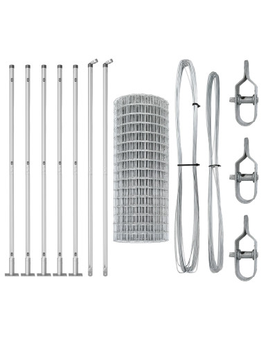 Recinzione con Posto Argento 1,4 x 10 m Acciaio