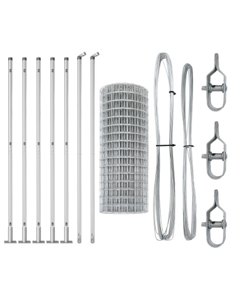 Recinzione con Posto Argento 1,4 x 10 m Acciaio
