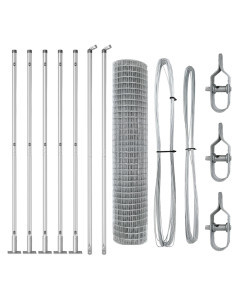 Recinzione con Posto Argento 1,5 x 10 m Acciaio