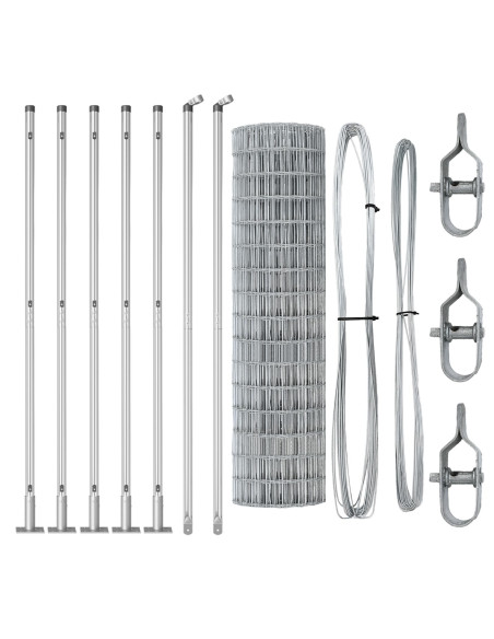 Recinzione con Posto Argento 0,8 x 10 m Acciaio