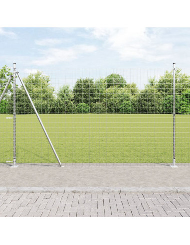 Recinzione con Posto Argento 1,5 x 10 m Acciaio