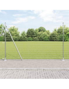 Recinzione con Posto Argento 1,6 x 10 m Acciaio