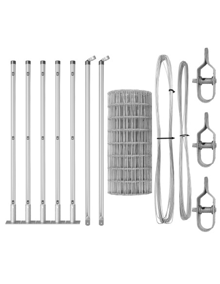 Recinzione Euro  con 7 pali flangiati 0.4x10 m in acciaio galvanizzato