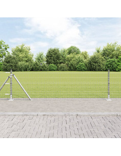 Recinzione con Posto Argento 0,6 x 10 m Acciaio