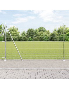 Recinzione con Posto Argento 1,4 x 10 m Acciaio