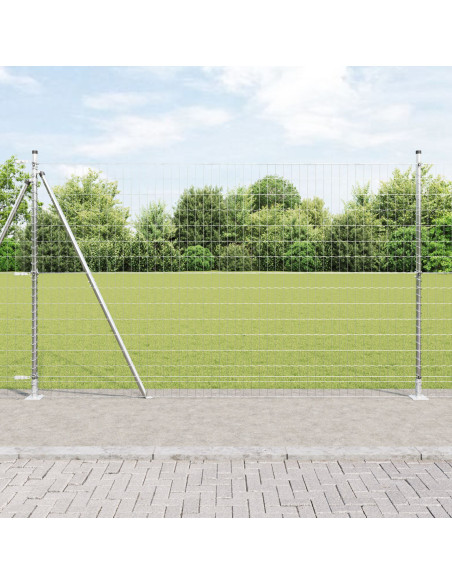 Recinzione con Posto Argento 1,5 x 10 m Acciaio