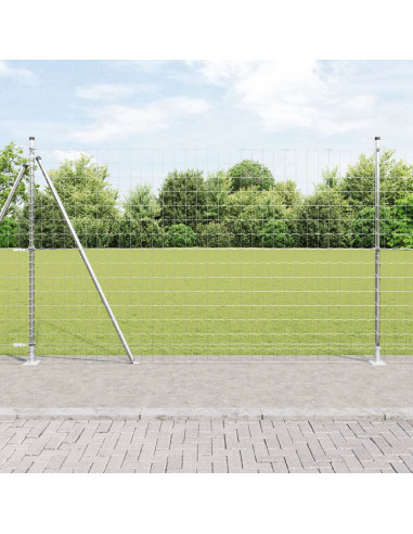 Recinzione con Posto Argento 1,6 x 10 m Acciaio