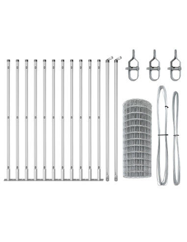 Recinzione con Posto Argento 0,6 x 25 m Acciaio