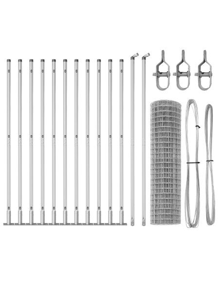 Recinzione Euro  con 13 pali flangiati 1x25 m in acciaio zincato