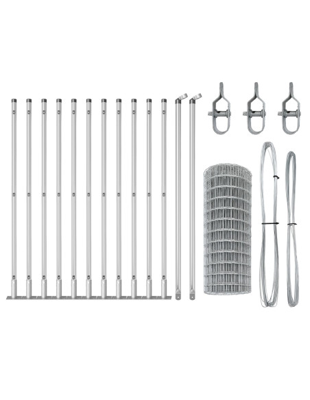 Recinto Euro  con 13 pali a flangia 0.4x50 m in acciaio zincato