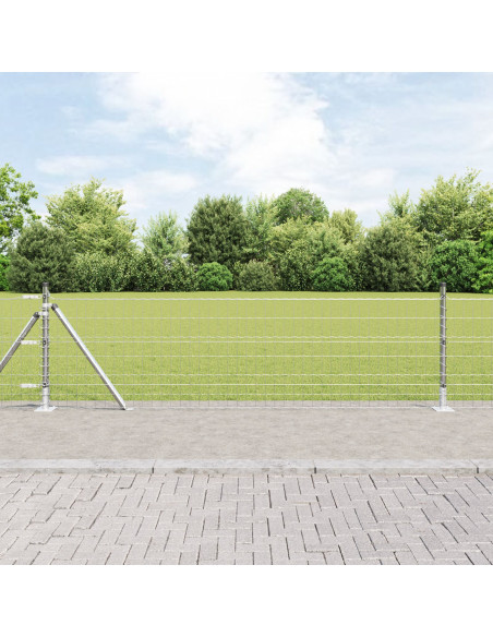 Recinzione Euro  con 13 pali flangiati 0,6x50 m in acciaio zincato